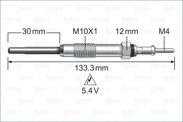 Glühkerze 5,4 V VALEO 345243