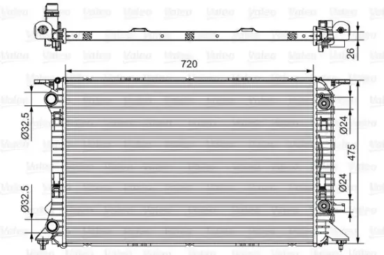 Kühler, Motorkühlung VALEO 735472 Bild Kühler, Motorkühlung VALEO 735472