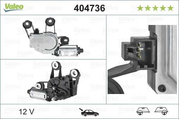 Wischermotor 12 V hinten VALEO 404736