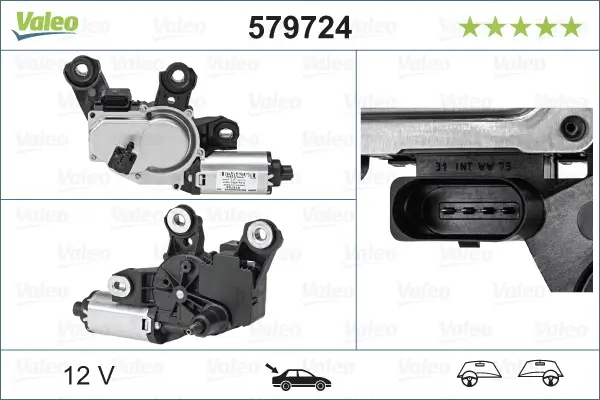 Wischermotor 12 V hinten VALEO 579724