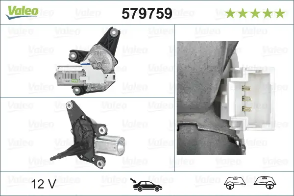 Wischermotor 12 V hinten VALEO 579759