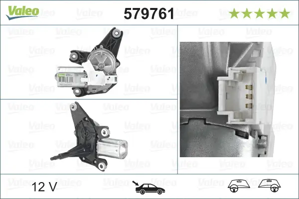 Wischermotor 12 V hinten VALEO 579761