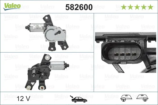 Wischermotor 12 V hinten VALEO 582600