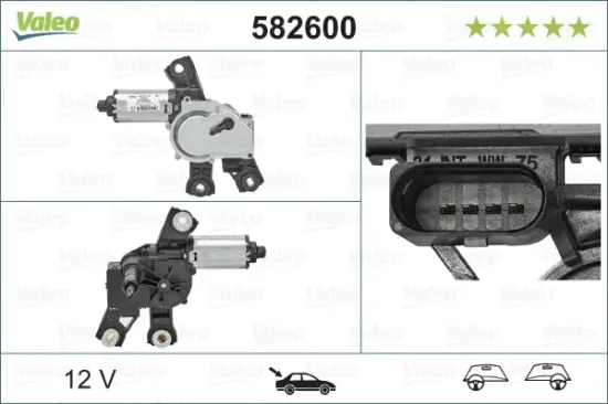 Wischermotor 12 V hinten VALEO 582600 Bild Wischermotor 12 V hinten VALEO 582600