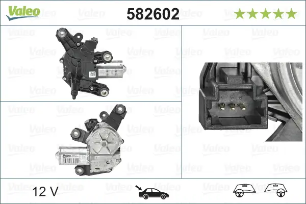 Wischermotor 12 V hinten VALEO 582602