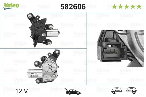 Wischermotor 12 V hinten VALEO 582606