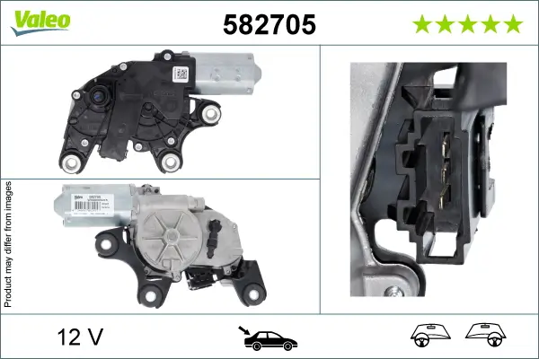 Wischermotor 12 V hinten rechts VALEO 582705
