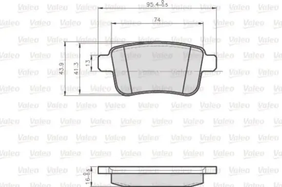 Bremsbelagsatz, Scheibenbremse Hinterachse VALEO 872692 Bild Bremsbelagsatz, Scheibenbremse Hinterachse VALEO 872692