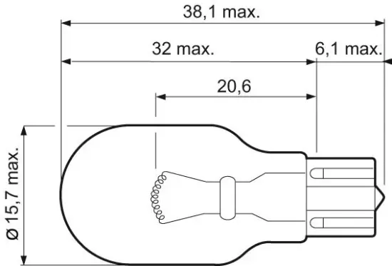 Glühlampe, Blinkleuchte 12 V 16 W W16W VALEO 032215 Bild Glühlampe, Blinkleuchte 12 V 16 W W16W VALEO 032215