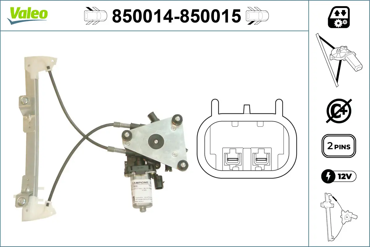 Fensterheber hinten links VALEO 850014
