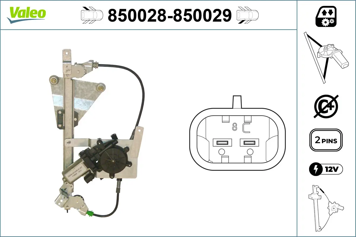 Fensterheber hinten rechts VALEO 850029