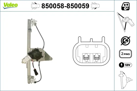 Fensterheber vorne rechts VALEO 850059 Bild Fensterheber vorne rechts VALEO 850059