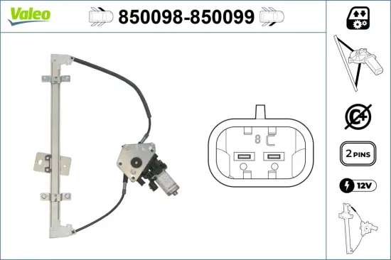 Fensterheber vorne links VALEO 850098 Bild Fensterheber vorne links VALEO 850098
