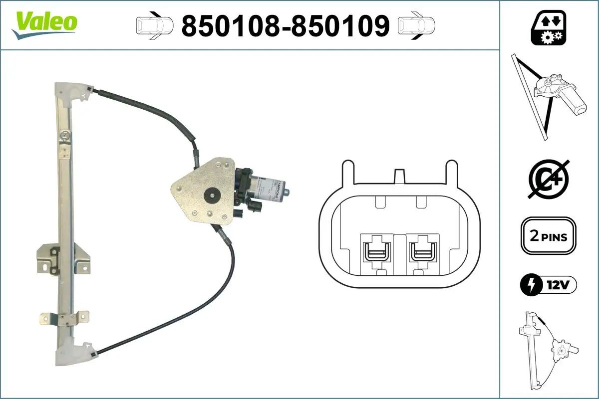 Fensterheber vorne links VALEO 850108