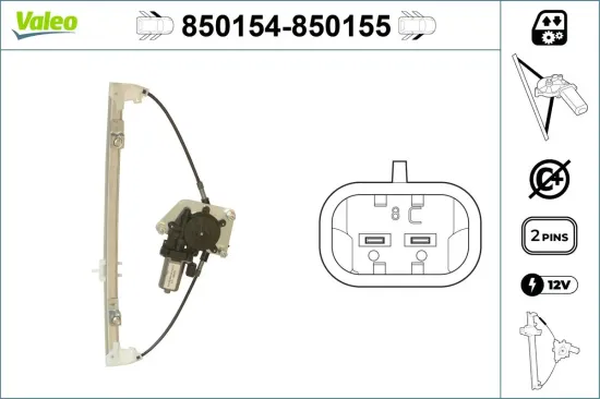 Fensterheber vorne links VALEO 850154 Bild Fensterheber vorne links VALEO 850154