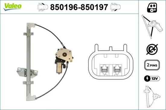 Fensterheber vorne links VALEO 850196 Bild Fensterheber vorne links VALEO 850196