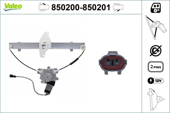 Fensterheber vorne rechts VALEO 850201 Bild Fensterheber vorne rechts VALEO 850201