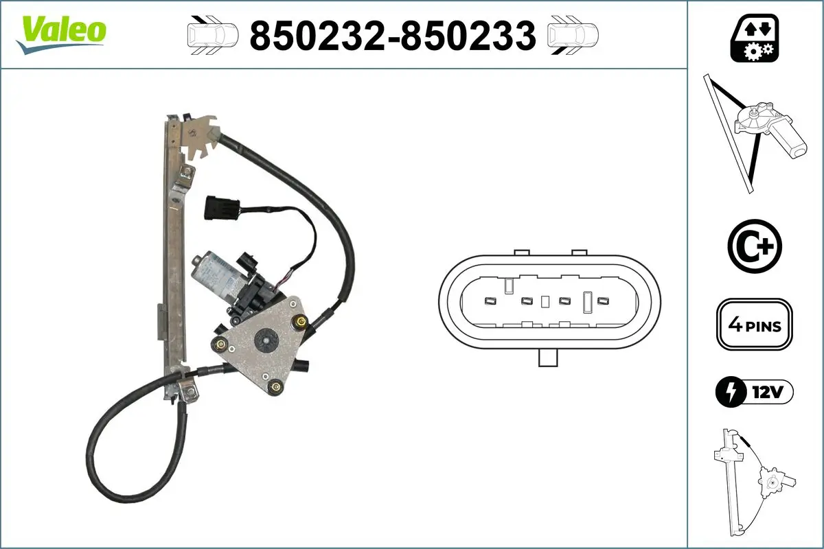Fensterheber hinten links VALEO 850232