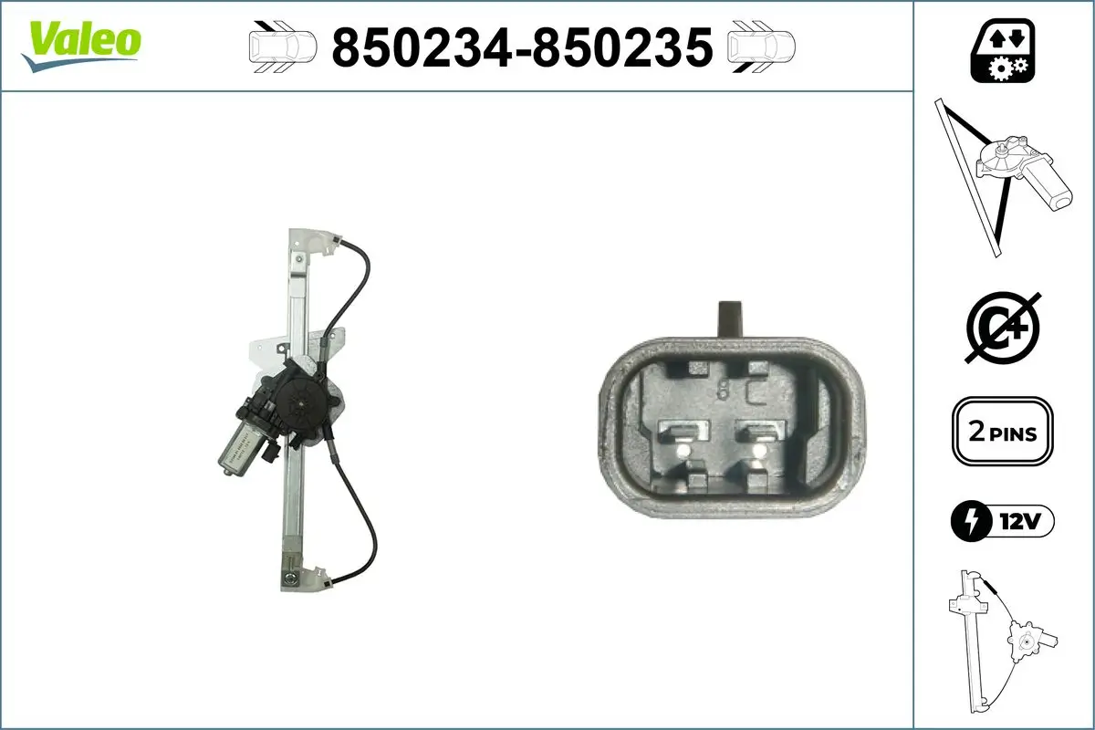 Fensterheber 12 V hinten links VALEO 850234
