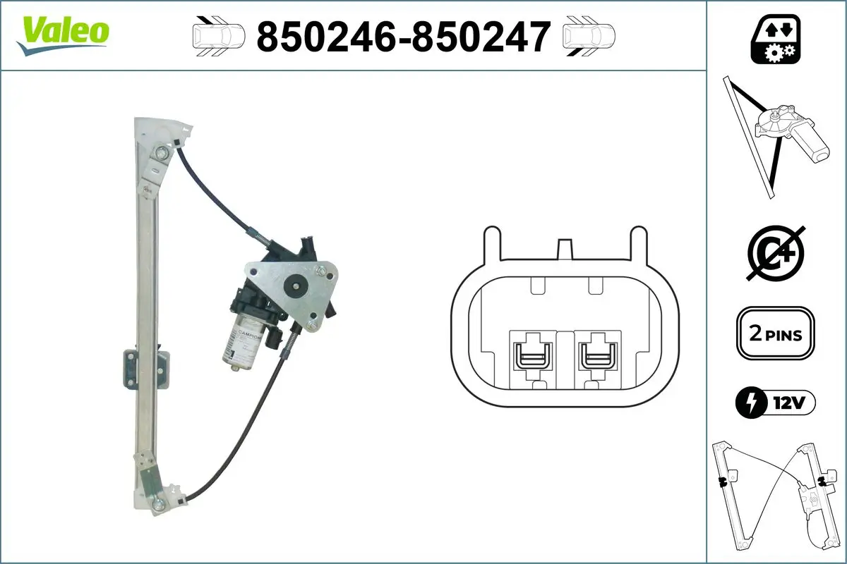 Fensterheber hinten links VALEO 850246