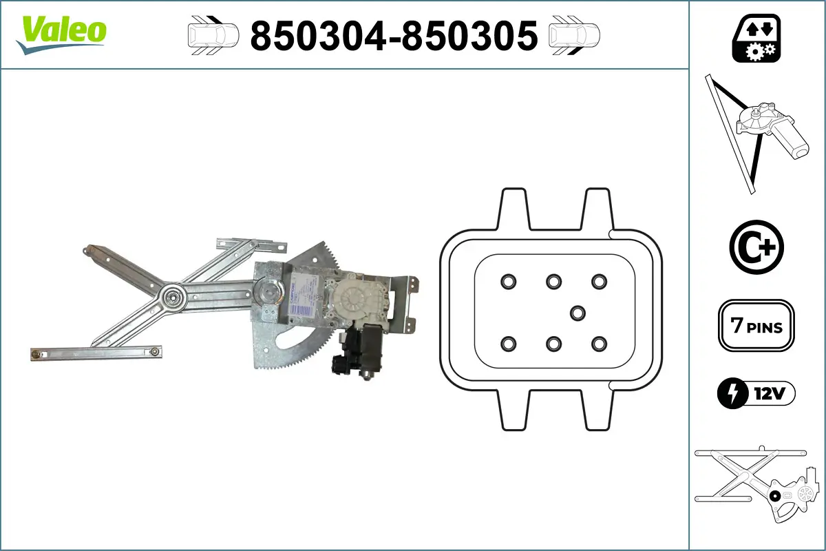 Fensterheber vorne rechts VALEO 850305