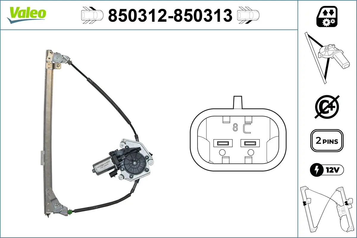 Fensterheber vorne links VALEO 850312