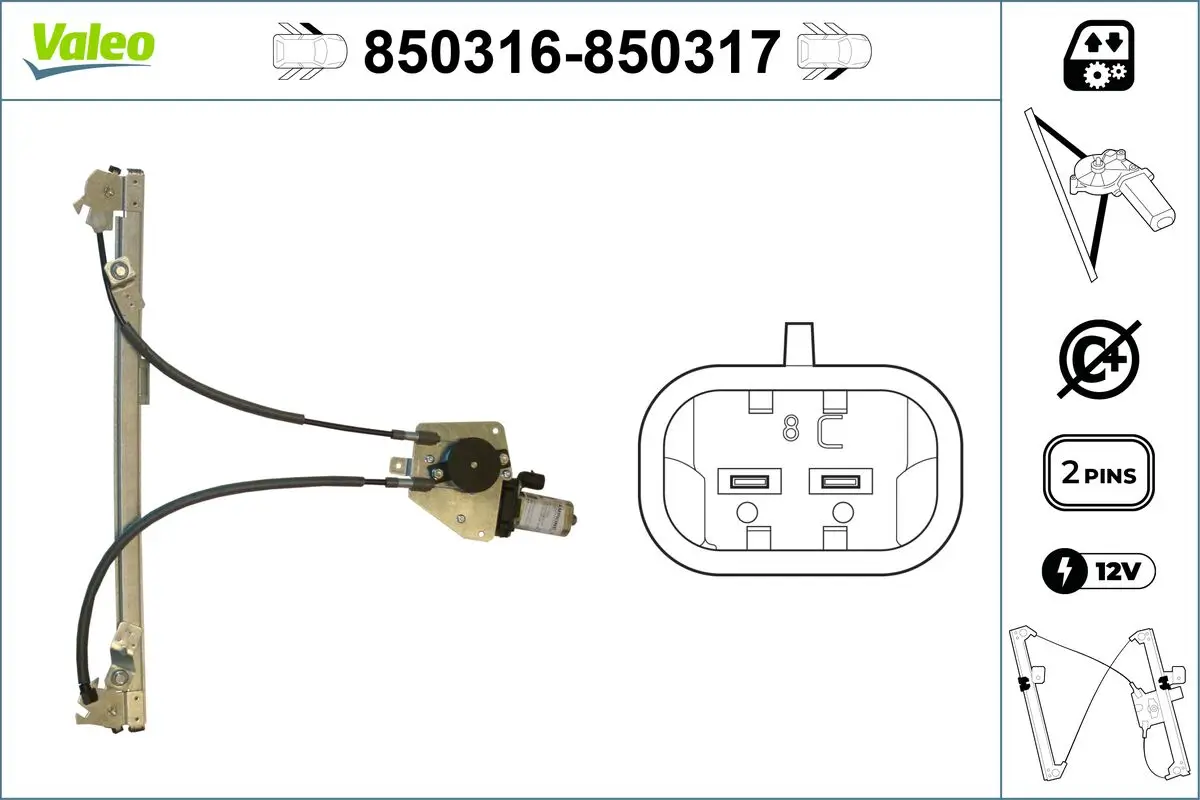 Fensterheber vorne links VALEO 850316
