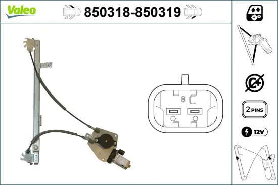 Fensterheber vorne links VALEO 850318 Bild Fensterheber vorne links VALEO 850318