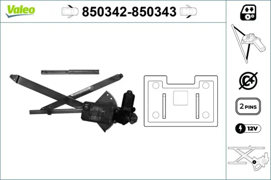 Fensterheber vorne links VALEO 850342 Bild Fensterheber vorne links VALEO 850342