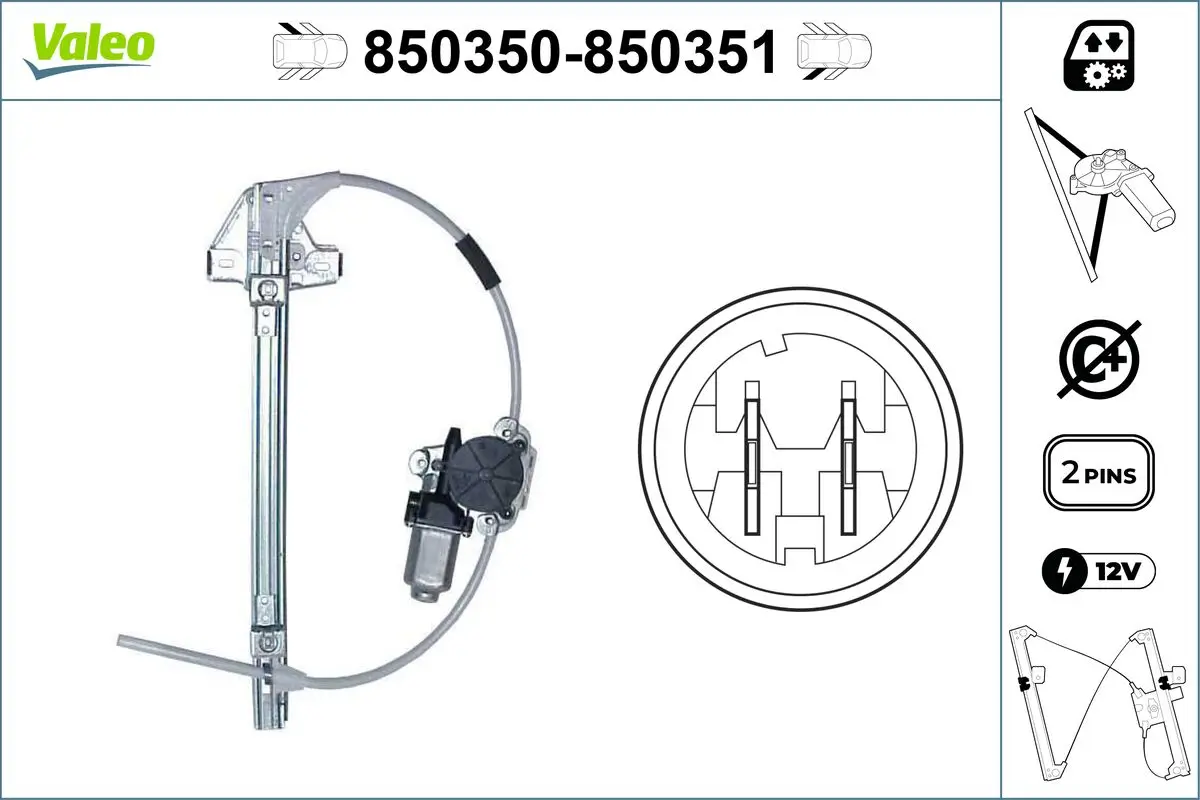 Fensterheber hinten links VALEO 850350