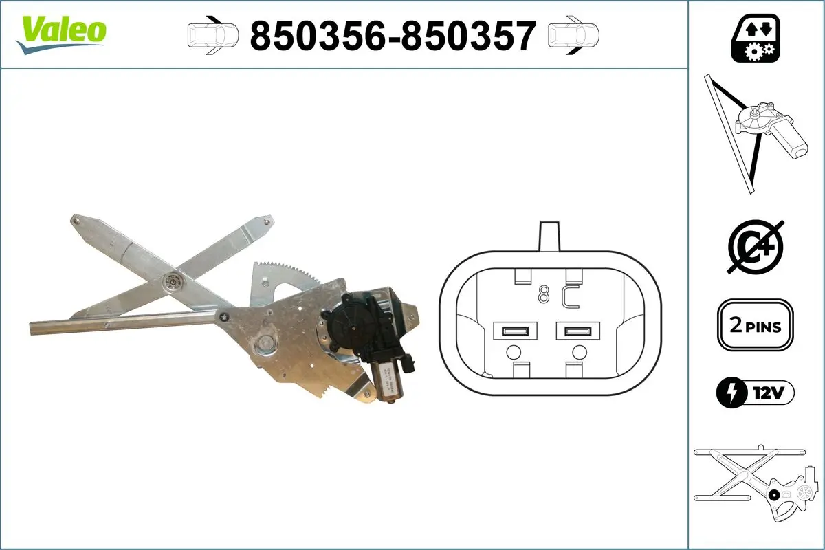 Fensterheber vorne links VALEO 850356