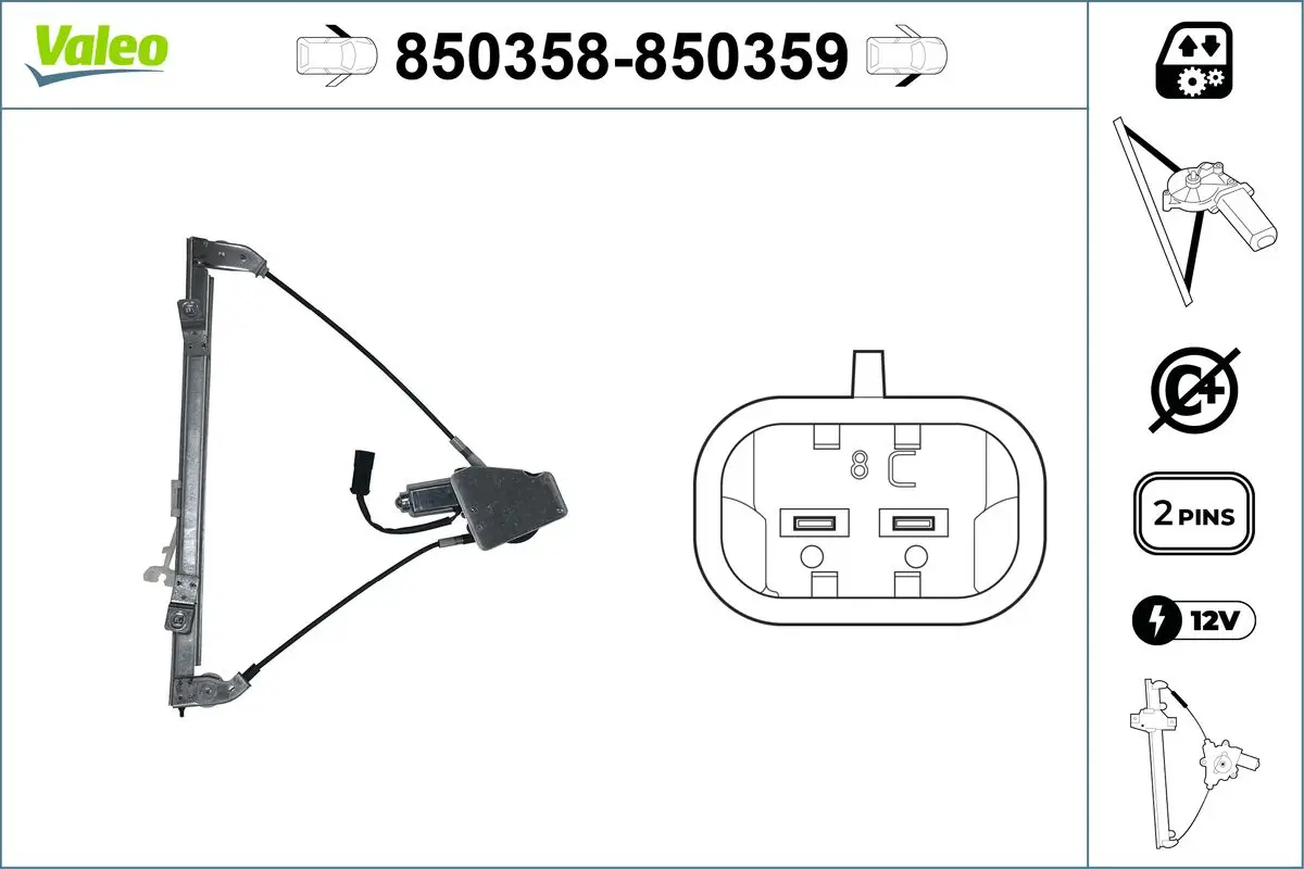 Fensterheber vorne links VALEO 850358
