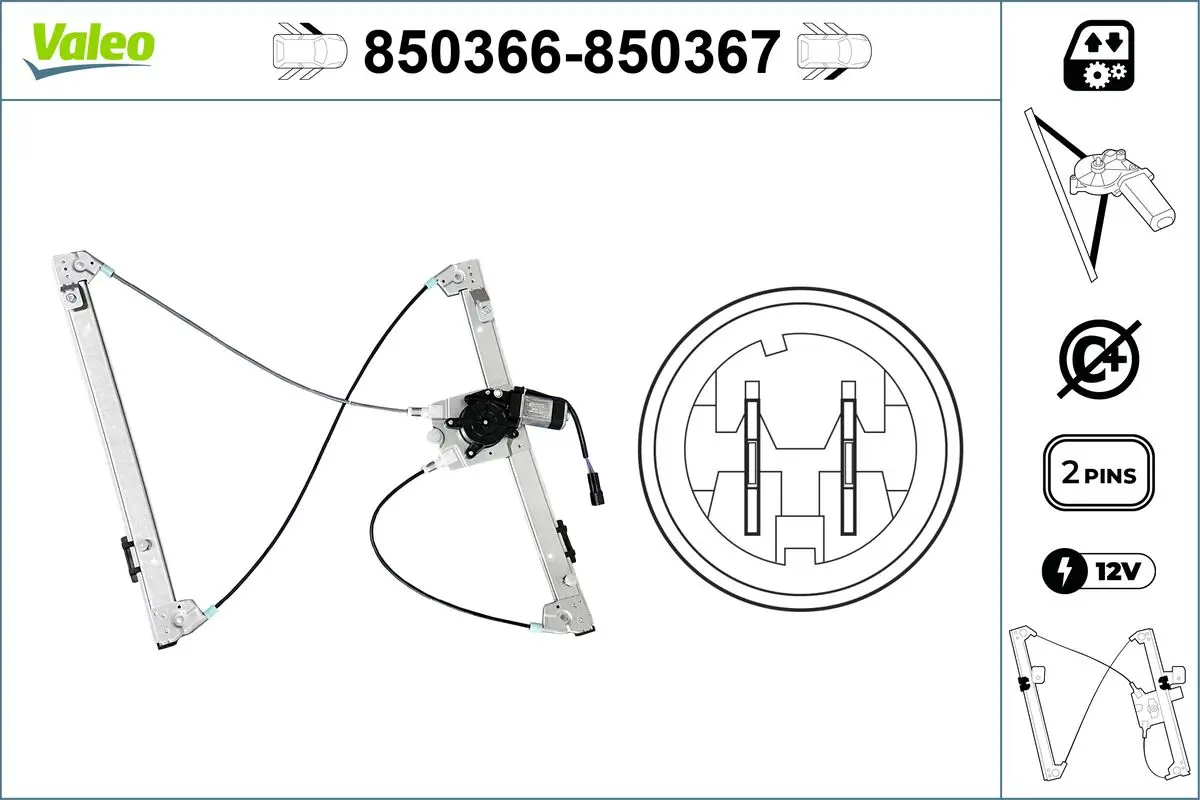 Fensterheber 12 V vorne links VALEO 850366