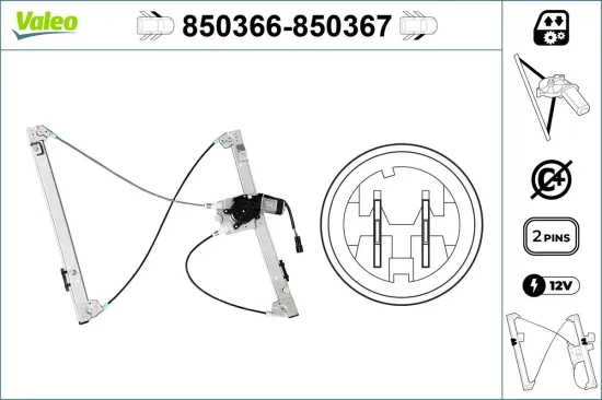 Fensterheber 12 V vorne links VALEO 850366 Bild Fensterheber 12 V vorne links VALEO 850366