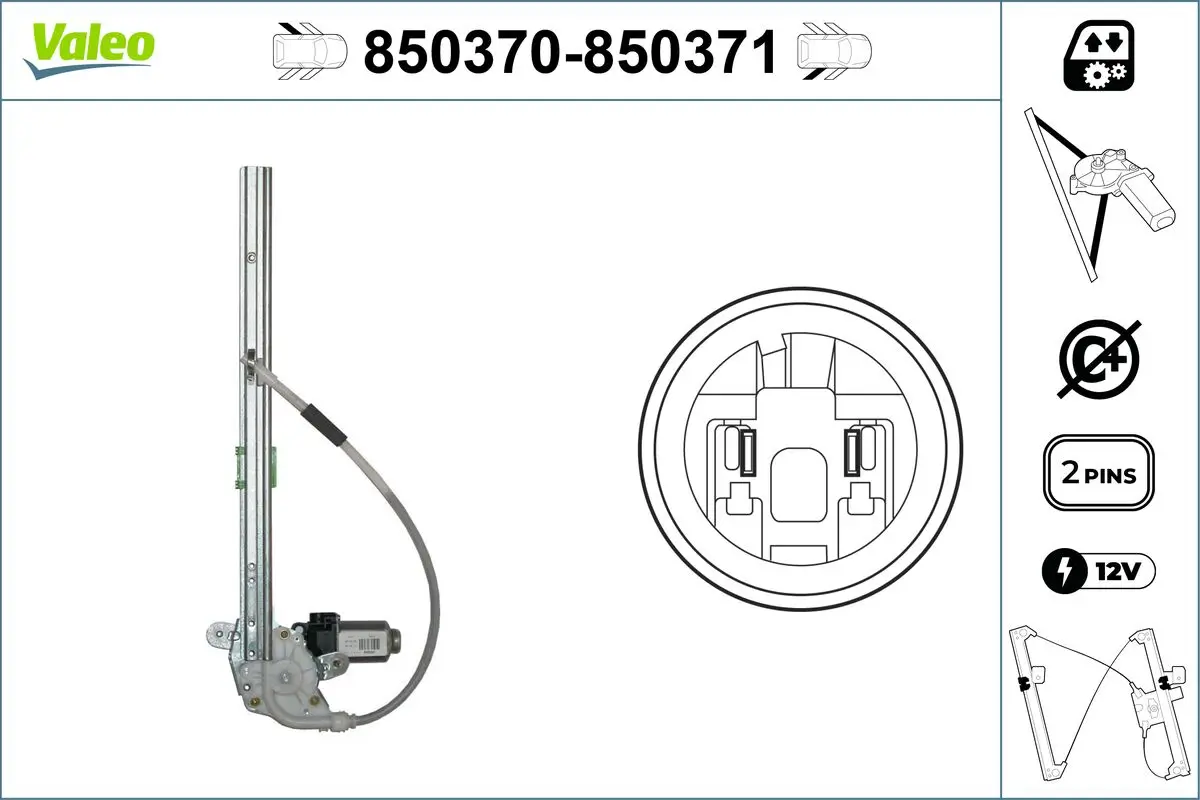 Fensterheber hinten links VALEO 850370