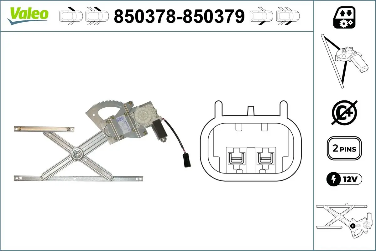Fensterheber vorne links VALEO 850378