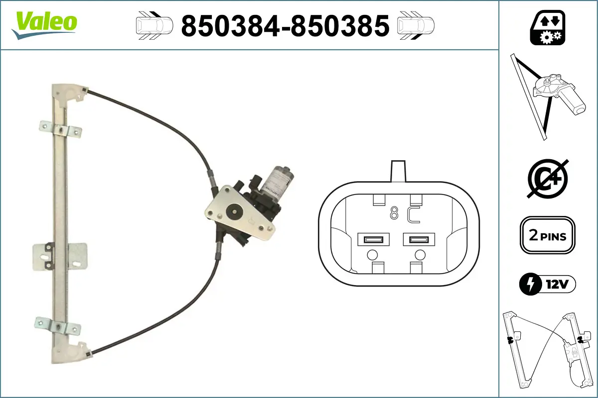 Fensterheber vorne links VALEO 850384