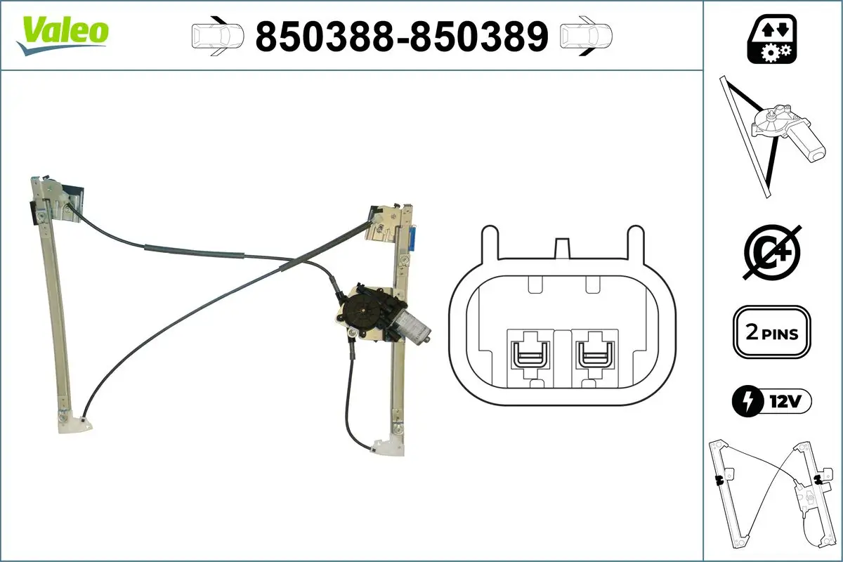 Fensterheber vorne links VALEO 850388