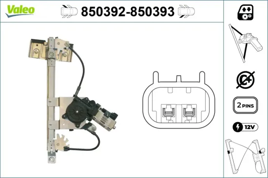 Fensterheber hinten links VALEO 850392 Bild Fensterheber hinten links VALEO 850392