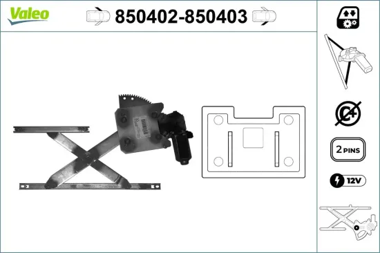 Fensterheber vorne links VALEO 850402 Bild Fensterheber vorne links VALEO 850402
