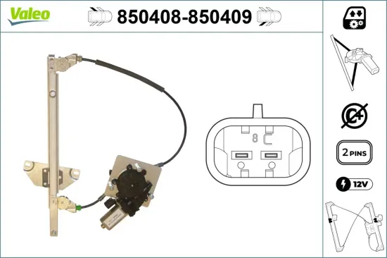 Fensterheber hinten links VALEO 850408 Bild Fensterheber hinten links VALEO 850408