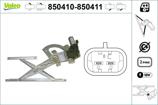 Fensterheber vorne links VALEO 850410 Bild Fensterheber vorne links VALEO 850410
