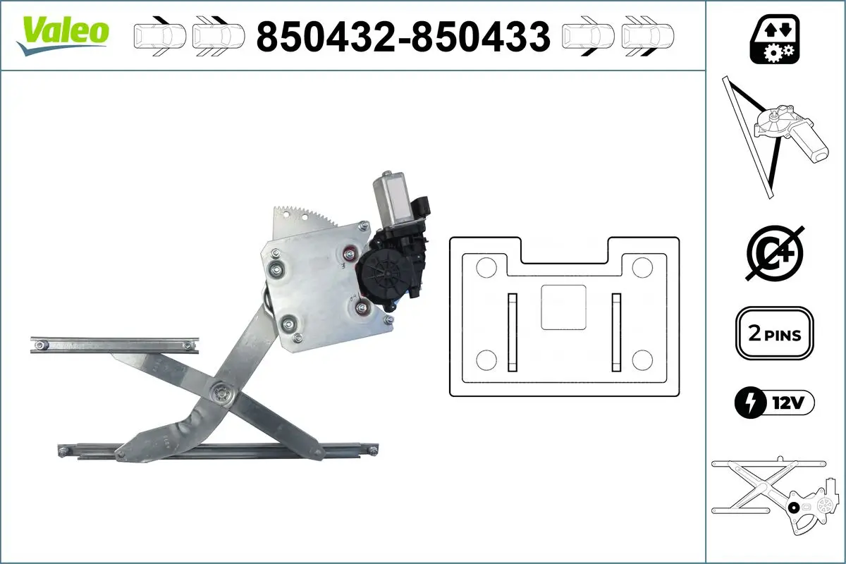 Fensterheber vorne links VALEO 850432