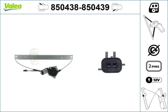 Fensterheber 12 V hinten links VALEO 850438 Bild Fensterheber 12 V hinten links VALEO 850438