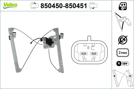 Fensterheber 12 V vorne links VALEO 850450 Bild Fensterheber 12 V vorne links VALEO 850450