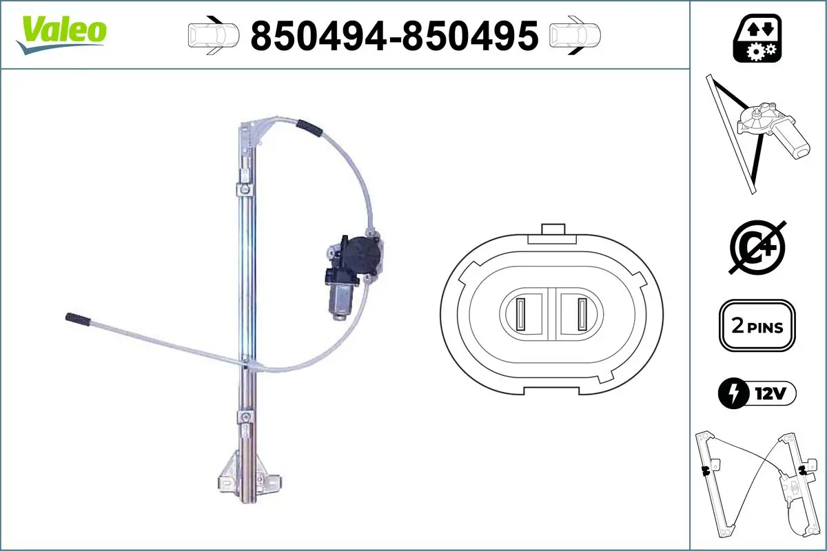 Fensterheber vorne links VALEO 850494