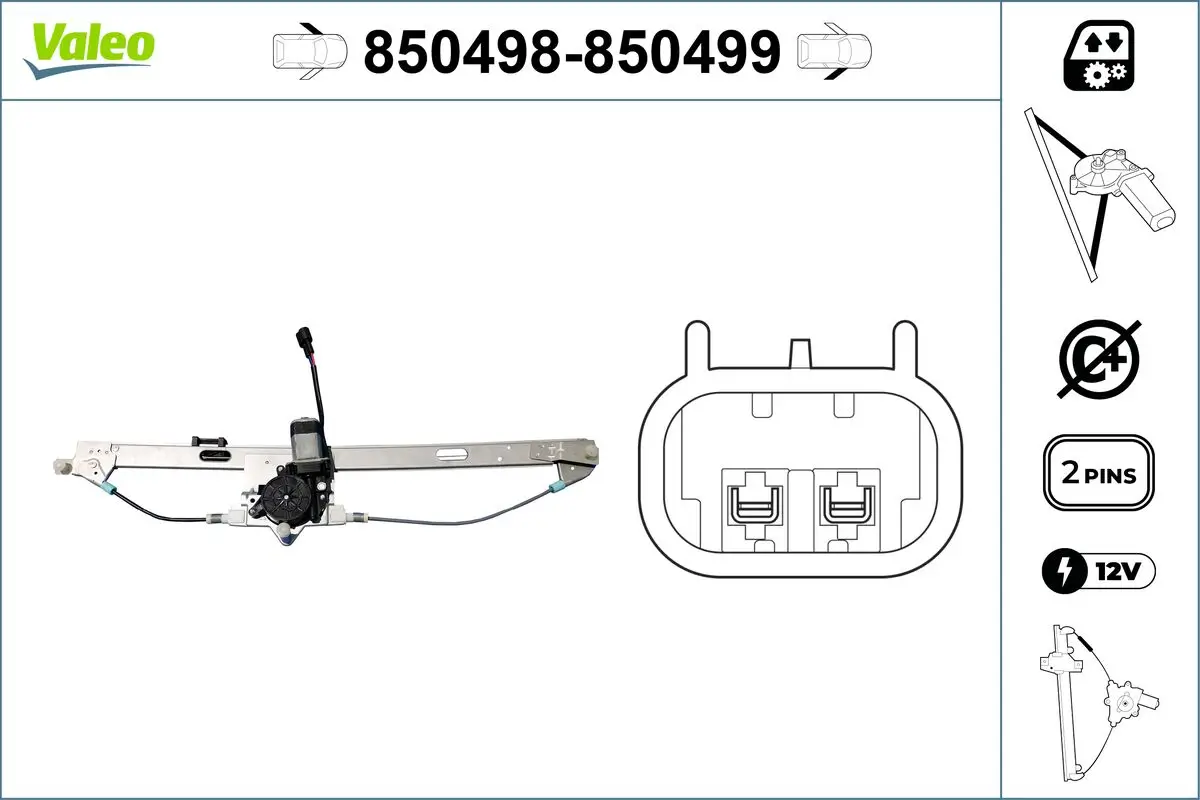 Fensterheber 12 V vorne links VALEO 850498
