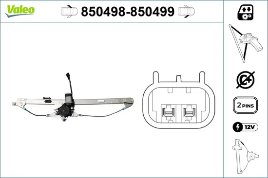 Fensterheber 12 V vorne links VALEO 850498 Bild Fensterheber 12 V vorne links VALEO 850498