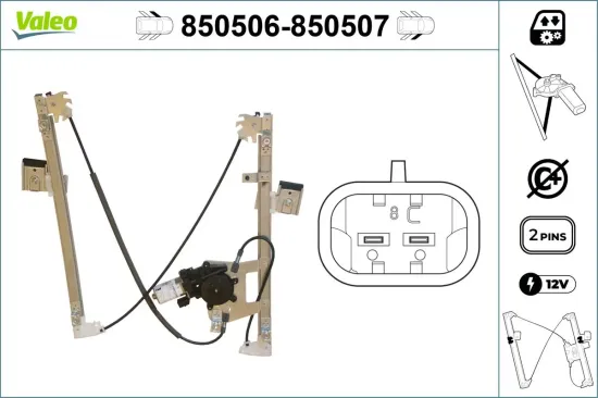 Fensterheber vorne links VALEO 850506 Bild Fensterheber vorne links VALEO 850506