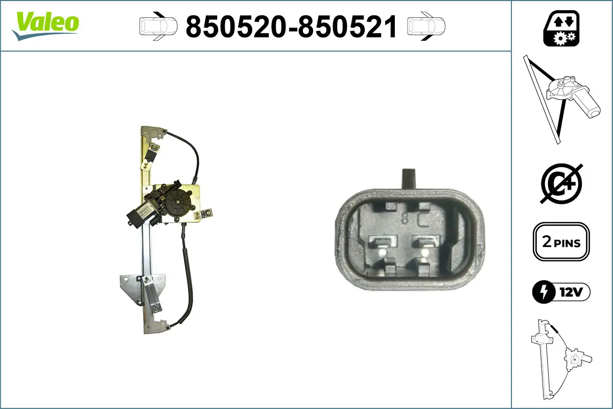 Fensterheber 12 V vorne links VALEO 850520